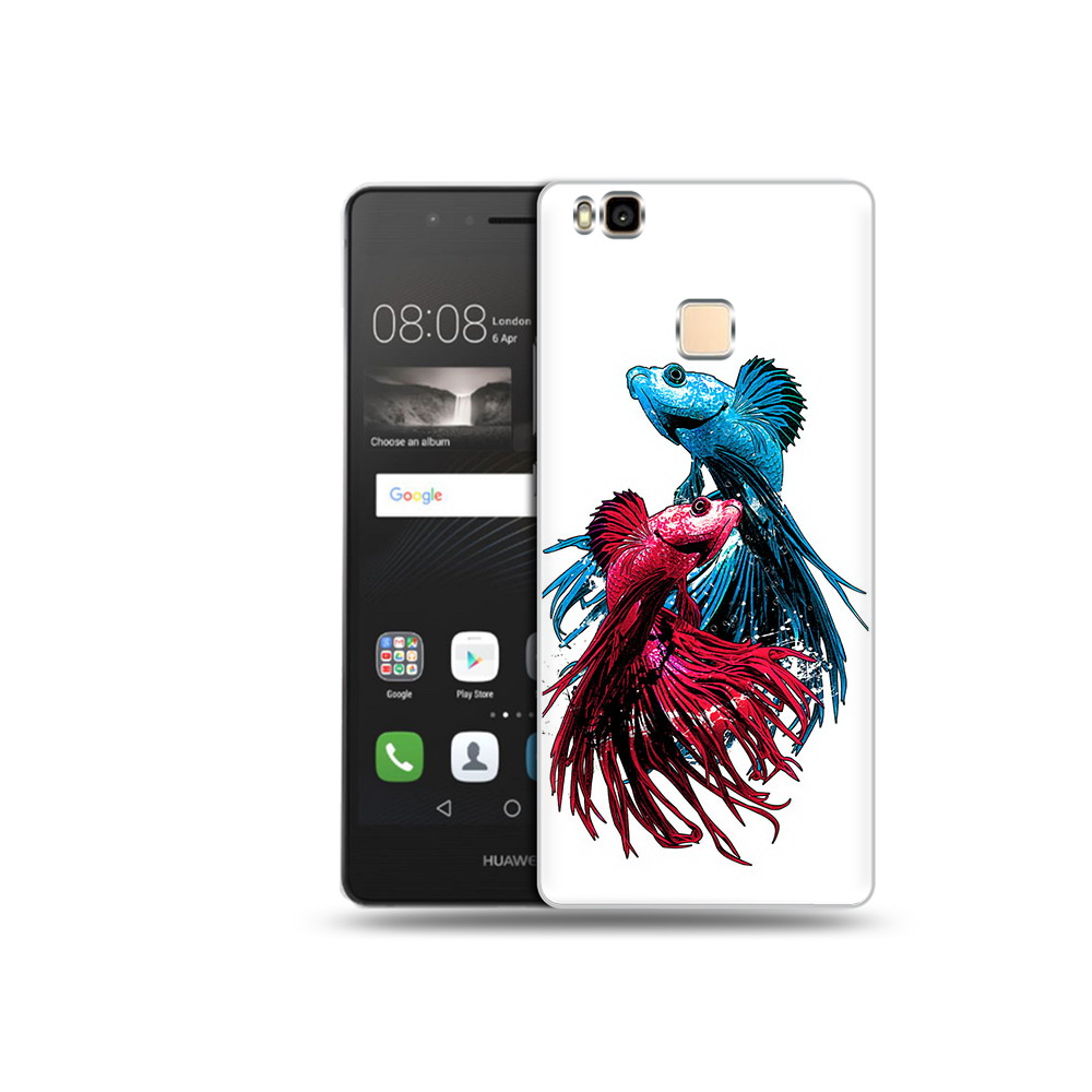 

Чехол MyPads Tocco для Huawei P9 Lite рыбы петушки (PT74547.57.592), Прозрачный, Tocco