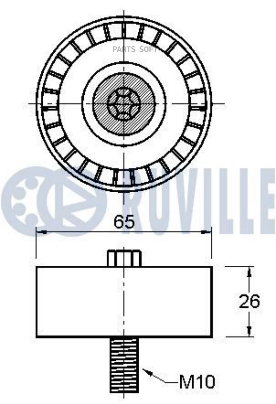 Ролик Руч.Ремня Mercedes W204,212,Slk X204,Sprinter,Vito Mot.Om601 2.2cdi 09=> Ruville арт