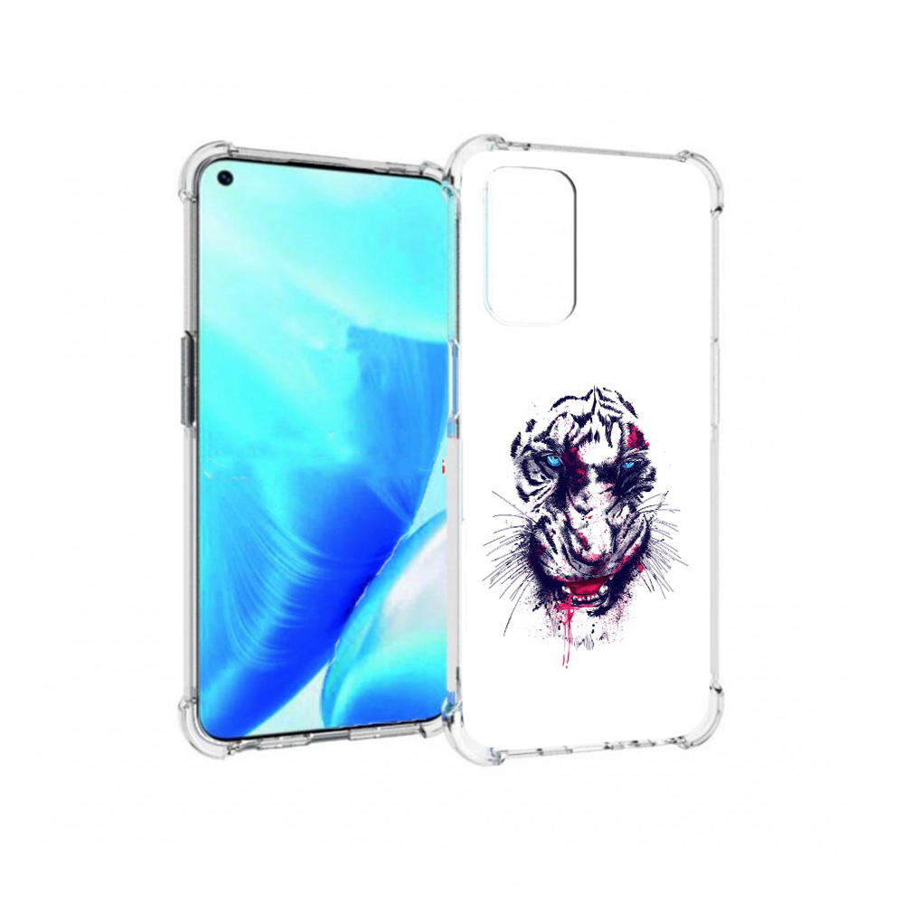

Чехол MyPads Tocco для OnePlus Nord N200 5G безумный тигр (PT227046.132.228), Прозрачный, Tocco