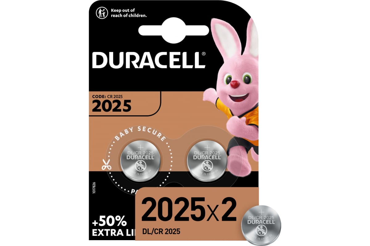 Батарейка Dl2025 Для Брелоков Сигнализаций Литиевая ( Duracell) (К-Т 2 Шт) DURACELL арт. D