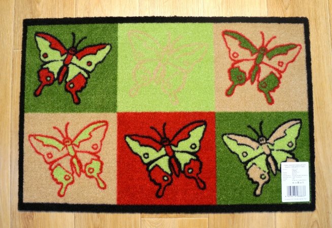 Коврик  придверный  Carpets Inter Бабочки  75x50 см Разноцветный