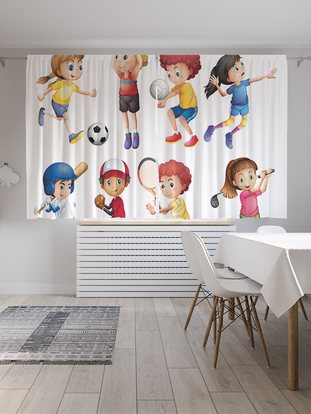 

Классические шторы JoyArty "Игры с мячом", серия Oxford DeLux, 2 полотна 145x180 см, Игры с мячом