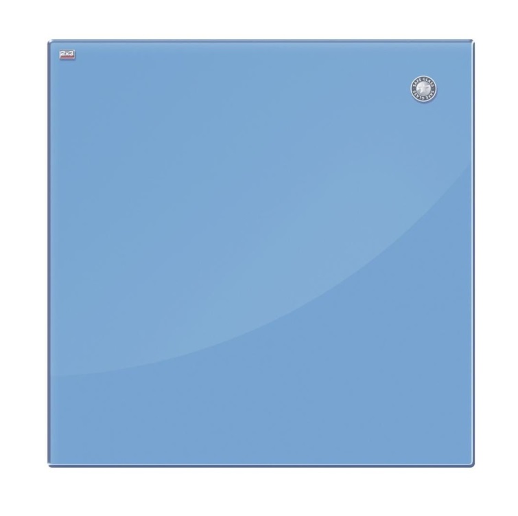 фото Доска 2х3 стеклянная office, 45х45 см, голубая, маркер, 6 магнитов 2x3 s.a.