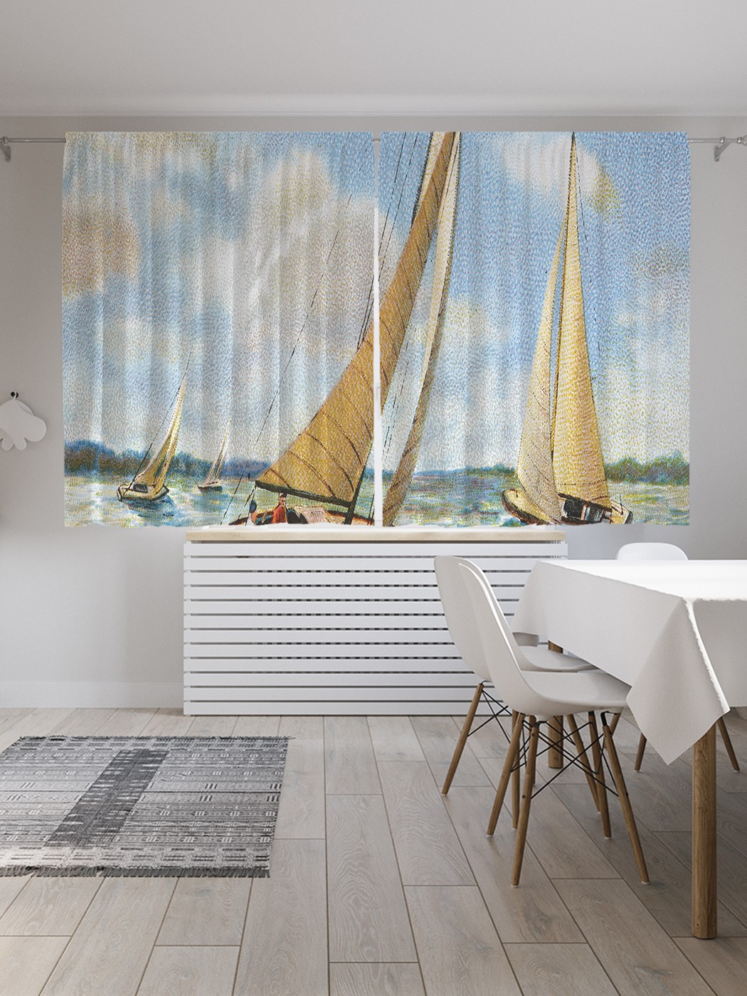 

Классические шторы JoyArty "Парусная регата", серия Oxford DeLux, 2 полотна 145x180 см, Парусная регата