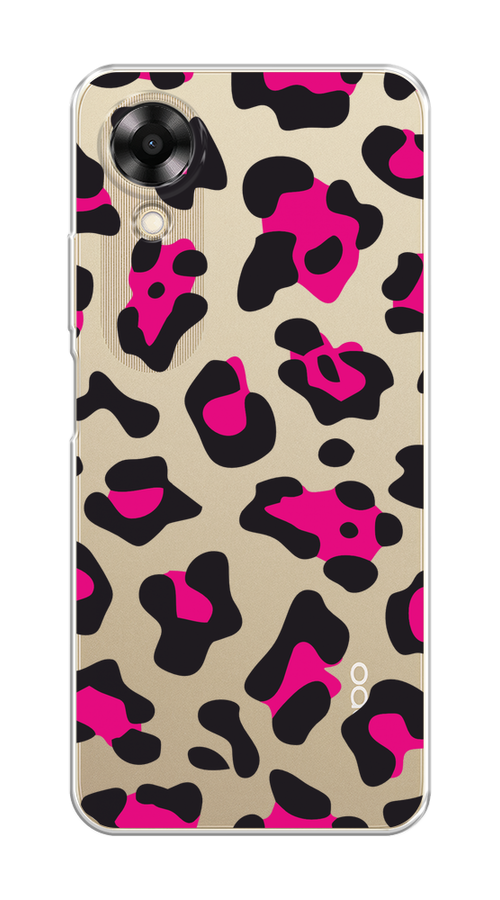 

Чехол на Oppo A17K "Pink cow spots", Черный;розовый, 2512850-1