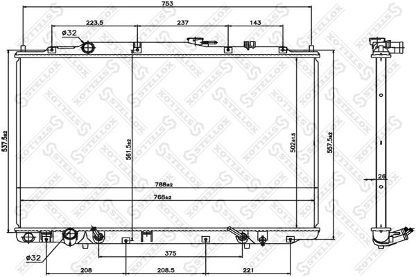 

STELLOX Радиатор охлаждения STELLOX 1026777sx