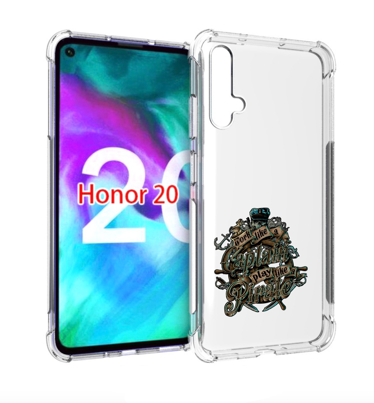 

Чехол бампер MyPads капитан пиратов для Honor 20., Прозрачный, Tocco
