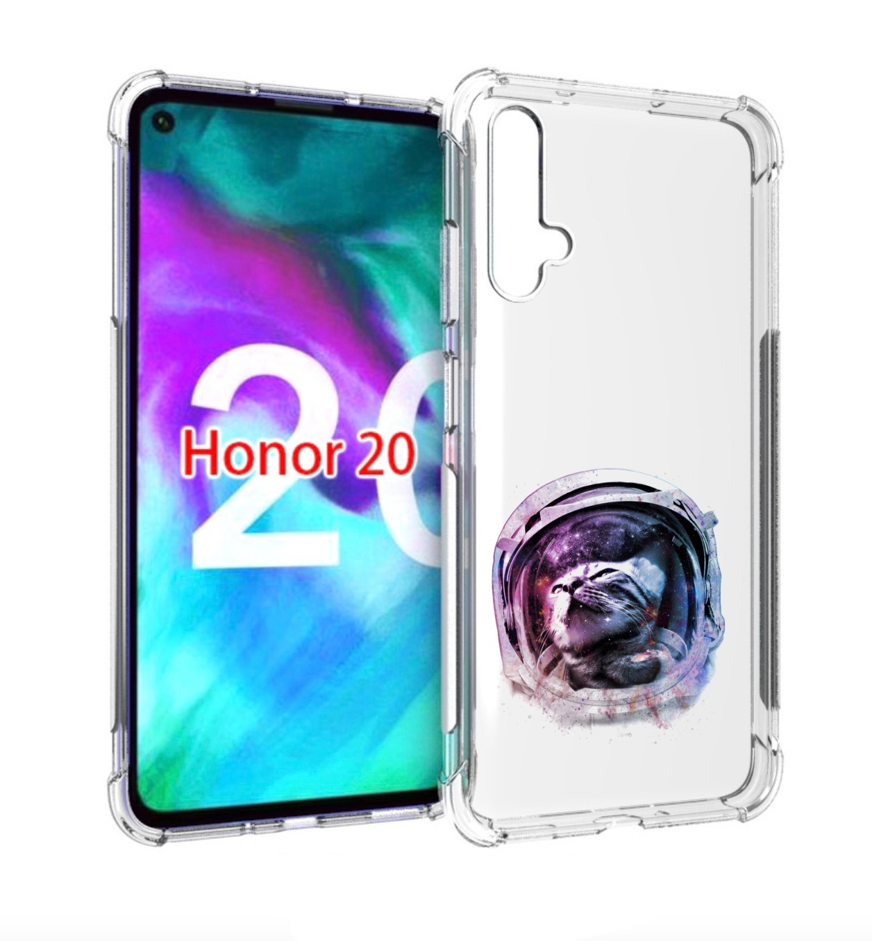 

Чехол бампер MyPads кот в шлеме для Honor 20., Прозрачный, Tocco