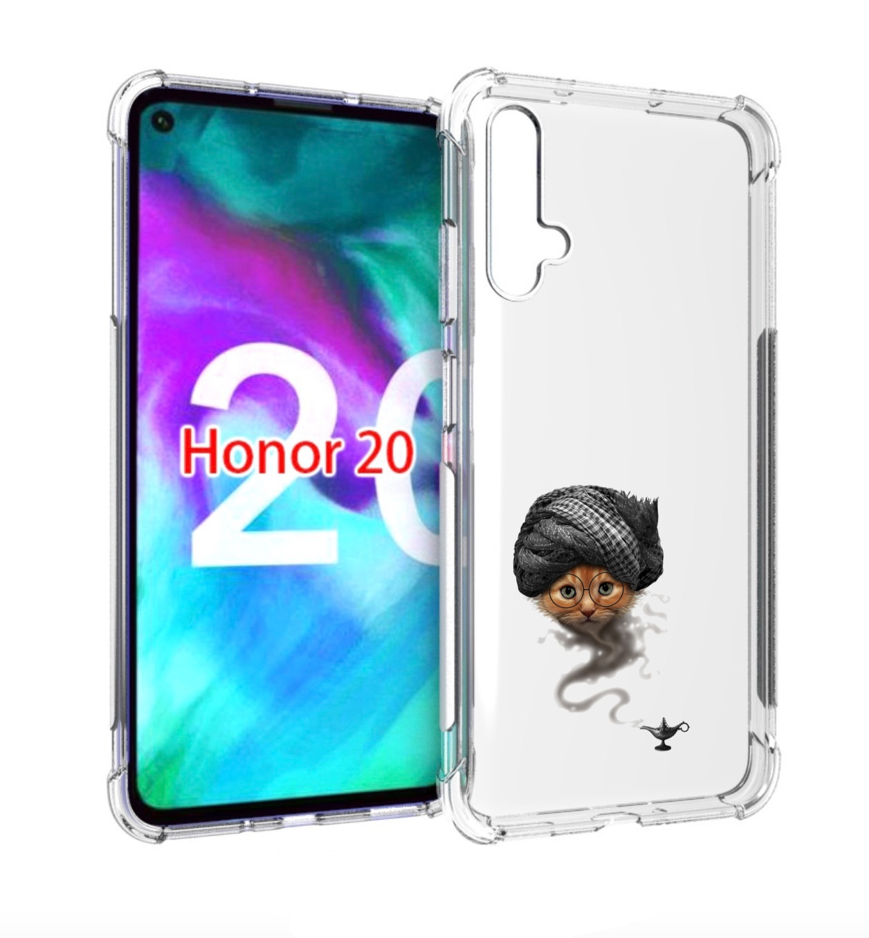 

Чехол бампер MyPads кот джин для Honor 20., Прозрачный, Tocco