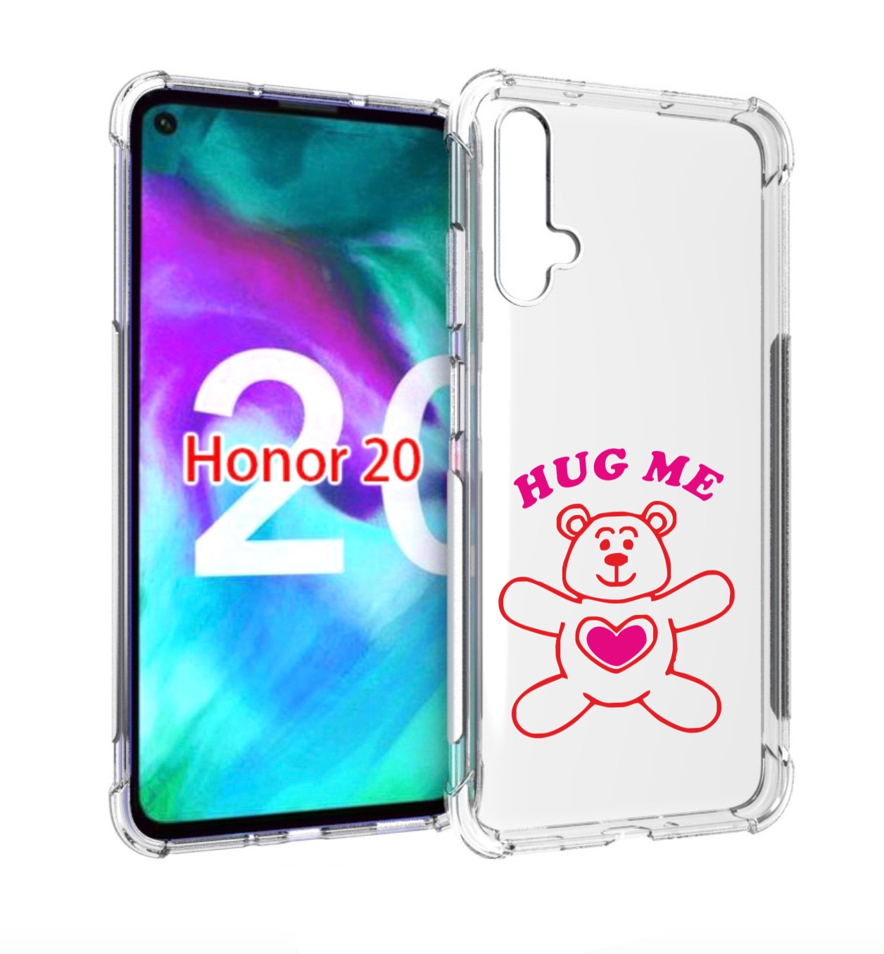 

Чехол бампер MyPads 14 февраля обними меня для Honor 20., Прозрачный, Tocco