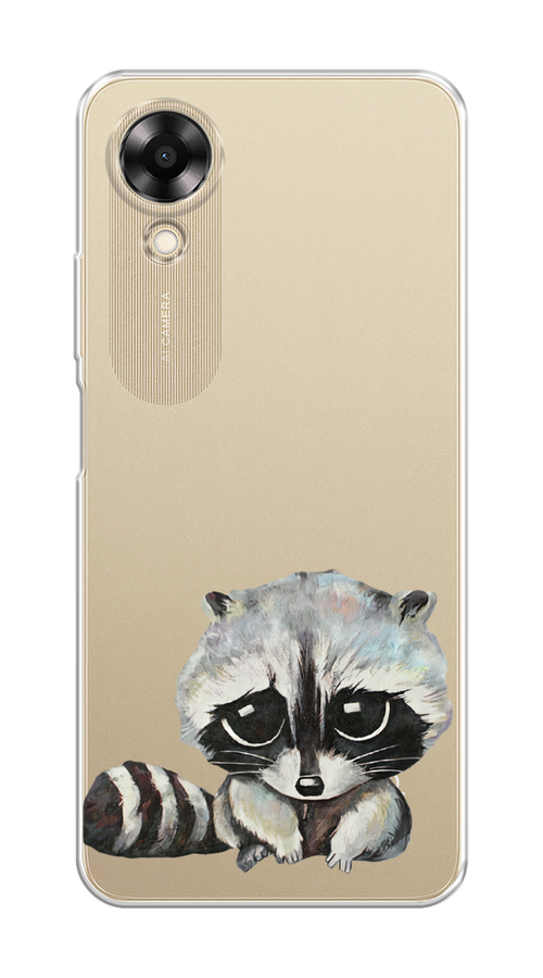 

Чехол на Oppo A17K "Большеглазый енот", Серый;черный;прозрачный, 2512850-1