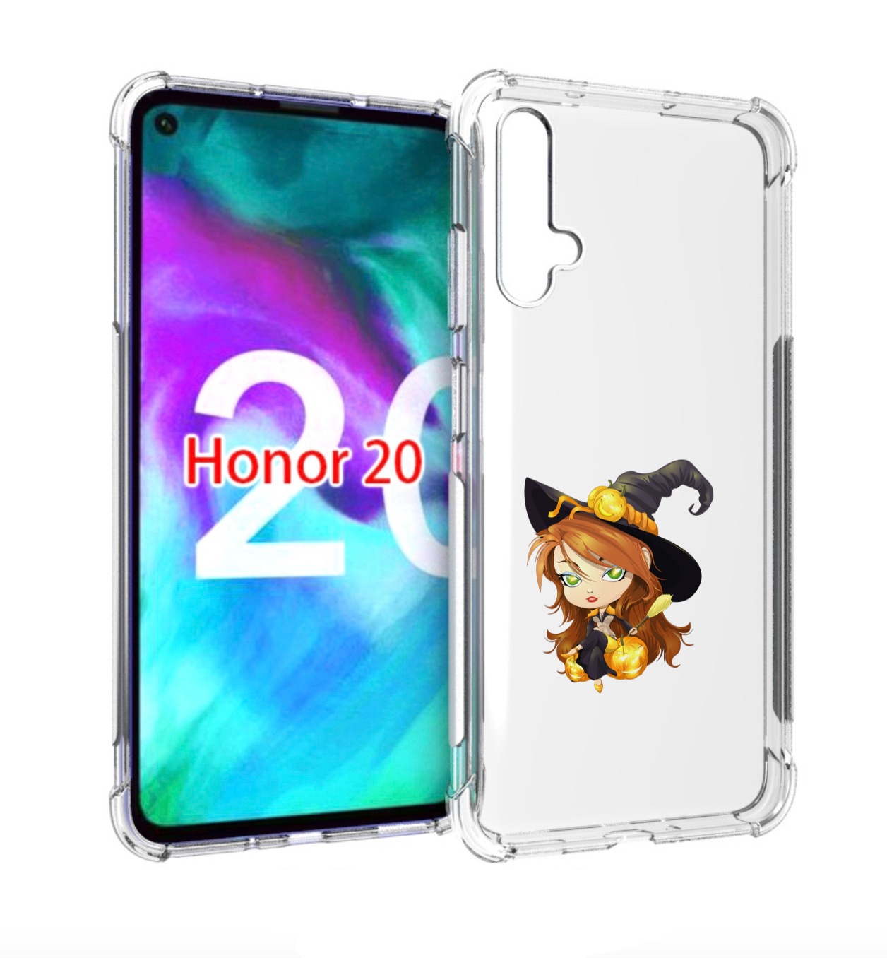 

Чехол бампер MyPads Ведьмочка для Honor 20., Прозрачный, Tocco