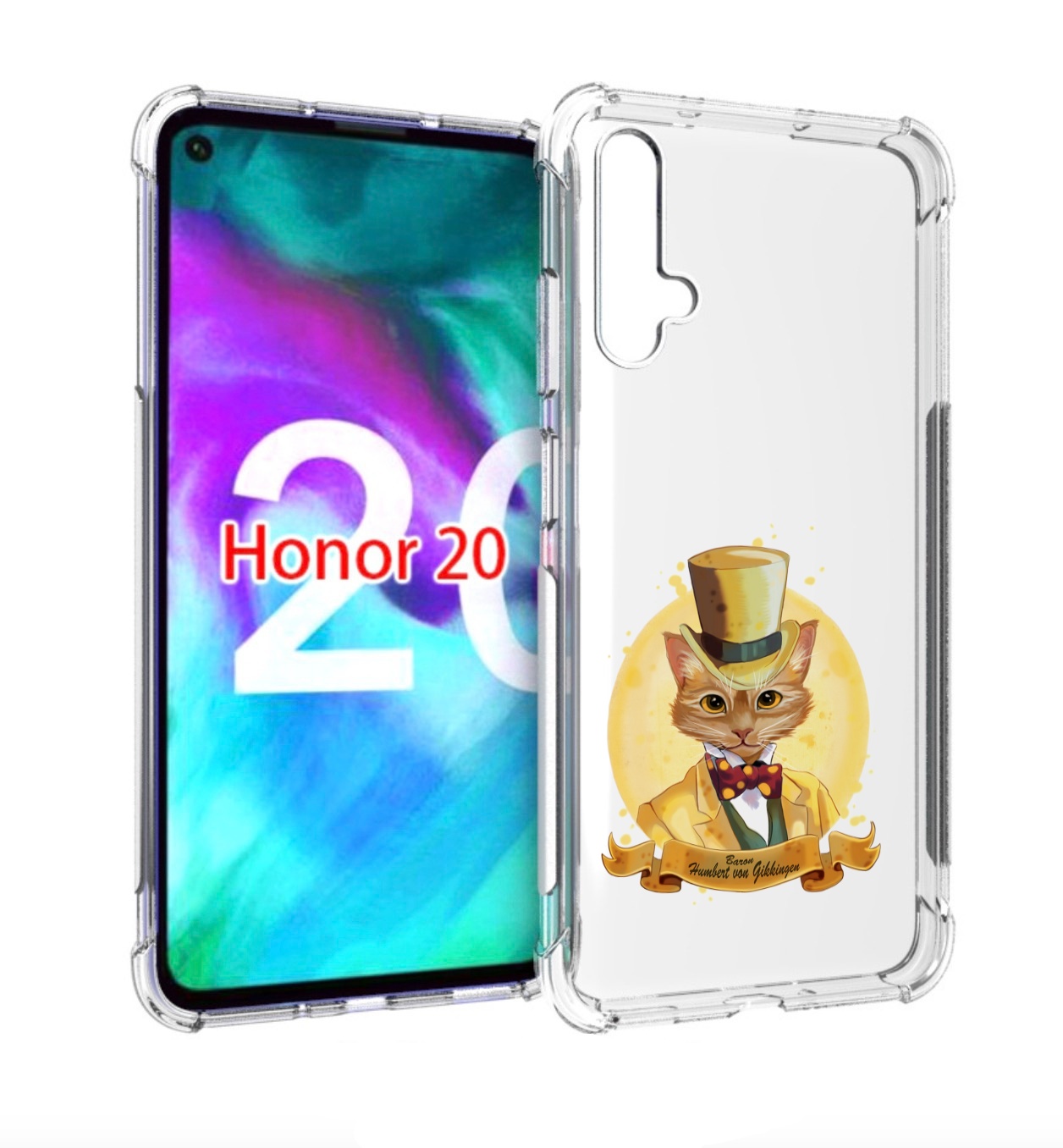 

Чехол бампер MyPads кот юрист для Honor 20., Прозрачный, Tocco