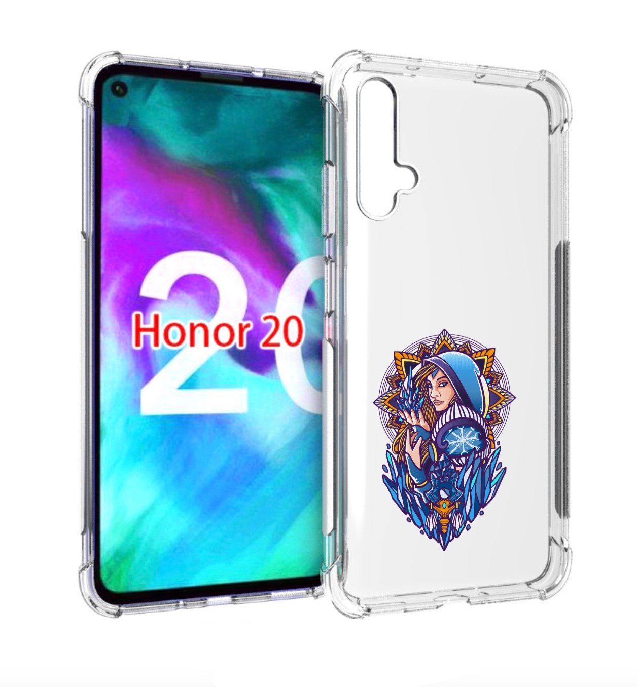 

Чехол бампер MyPads кристал мейден дота 2 для Honor 20., Прозрачный, Tocco