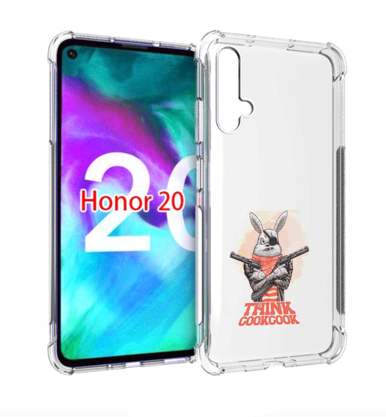 

Чехол бампер MyPads кролик пират для Honor 20., Прозрачный, Tocco