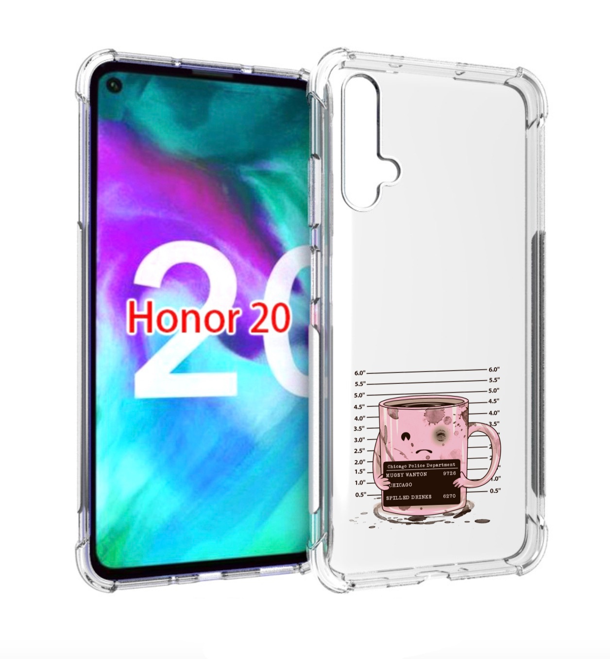 

Чехол бампер MyPads кружка для Honor 20., Прозрачный, Tocco