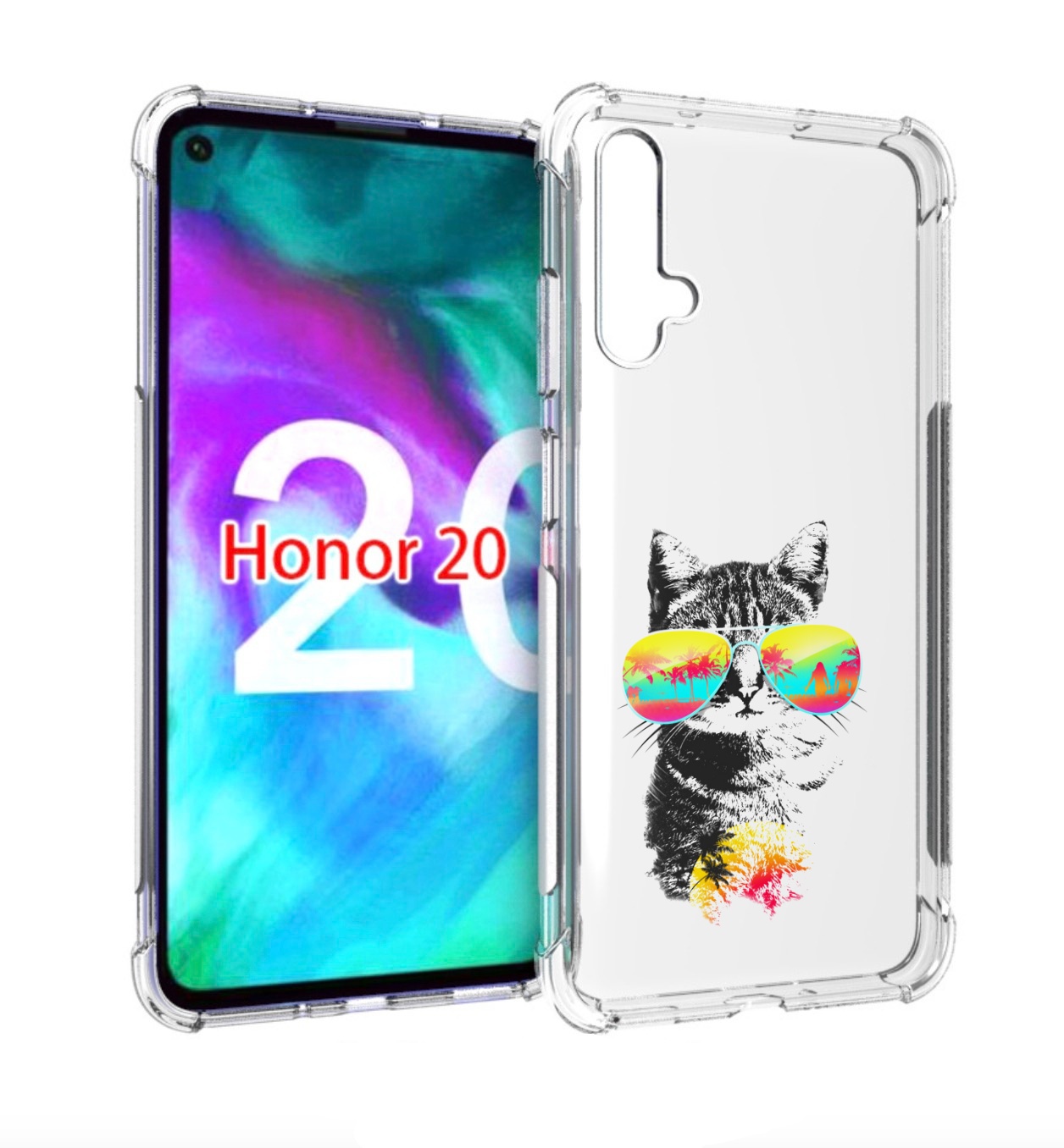 

Чехол бампер MyPads крутой кот для Honor 20., Прозрачный, Tocco