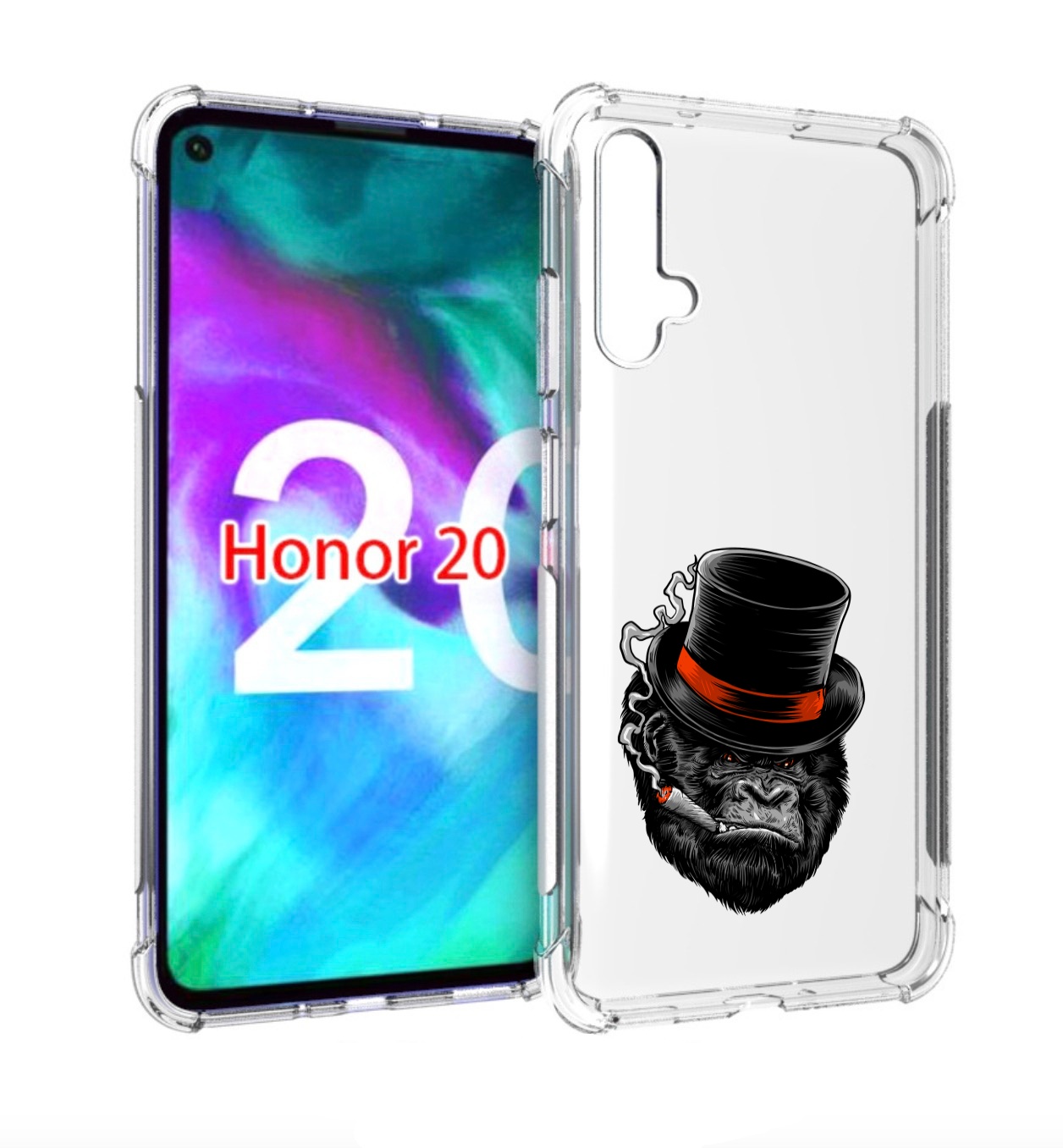 

Чехол бампер MyPads дизайнерская горилла для Honor 20., Прозрачный, Tocco