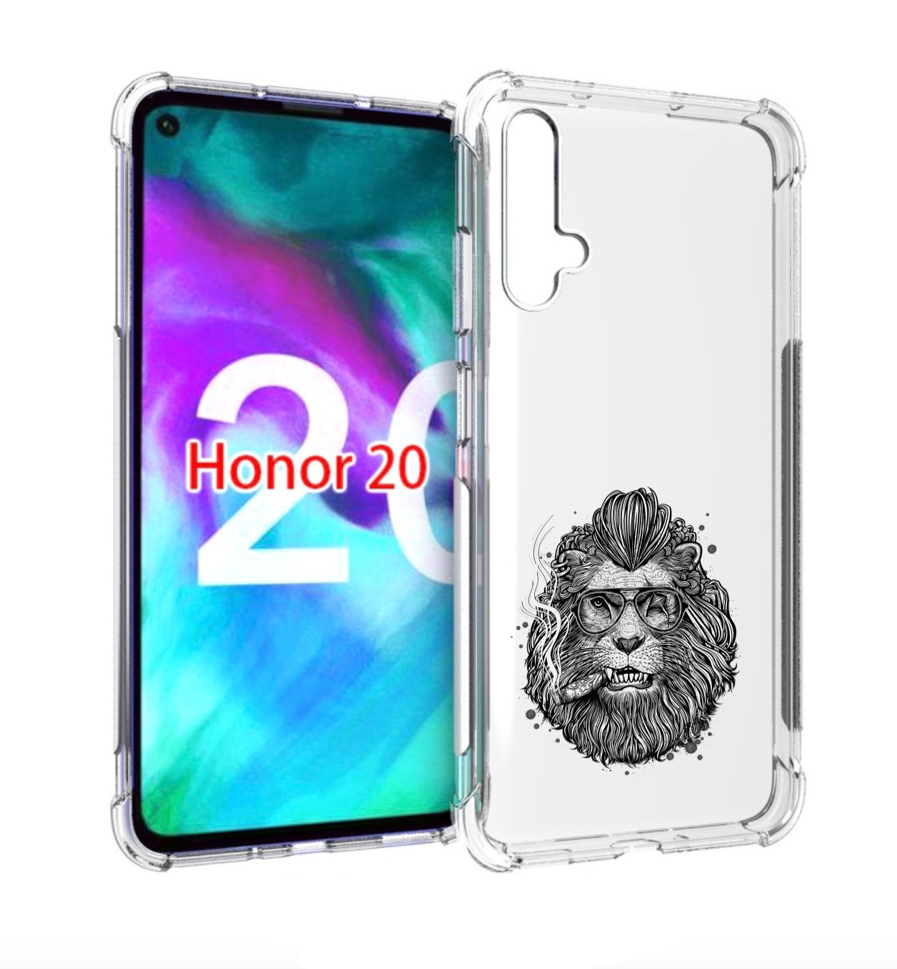 

Чехол бампер MyPads курящий лев для Honor 20., Прозрачный, Tocco