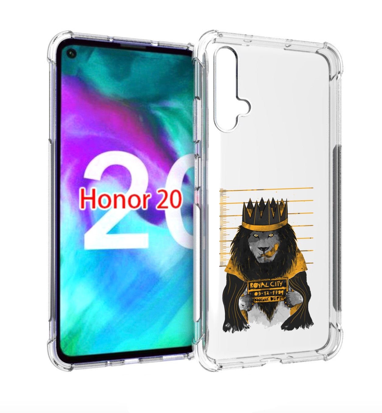

Чехол бампер MyPads лев в законе для Honor 20., Прозрачный, Tocco