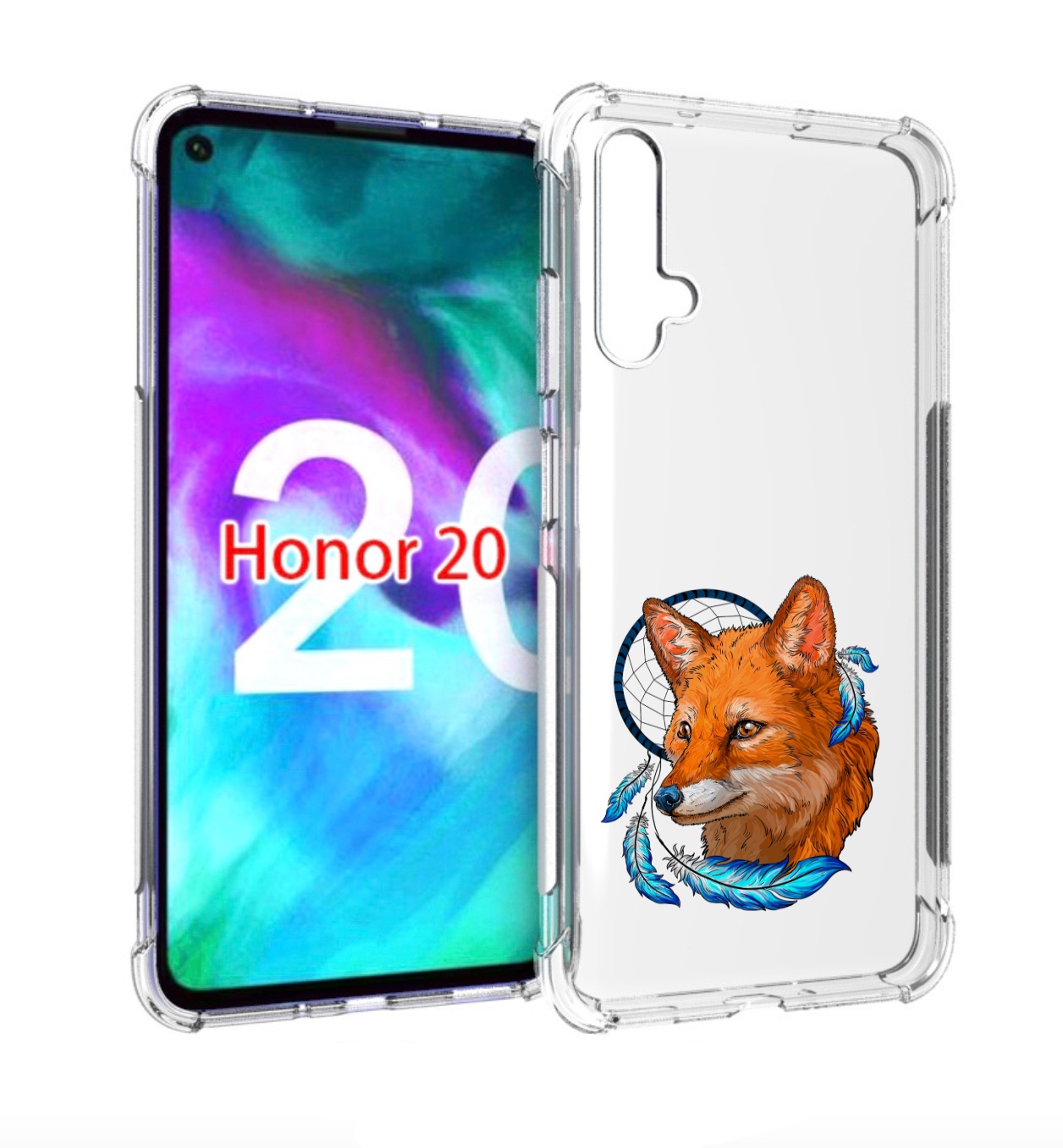 

Чехол бампер MyPads лиса и ловец снов для Honor 20., Прозрачный, Tocco