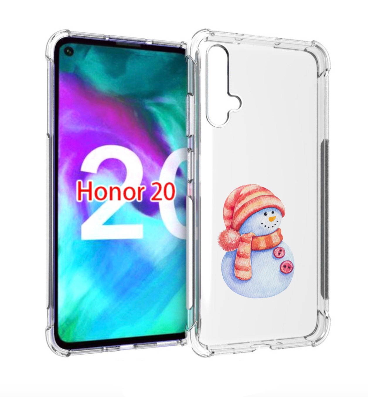 

Чехол бампер MyPads Веселый снеговик для Honor 20., Прозрачный, Tocco
