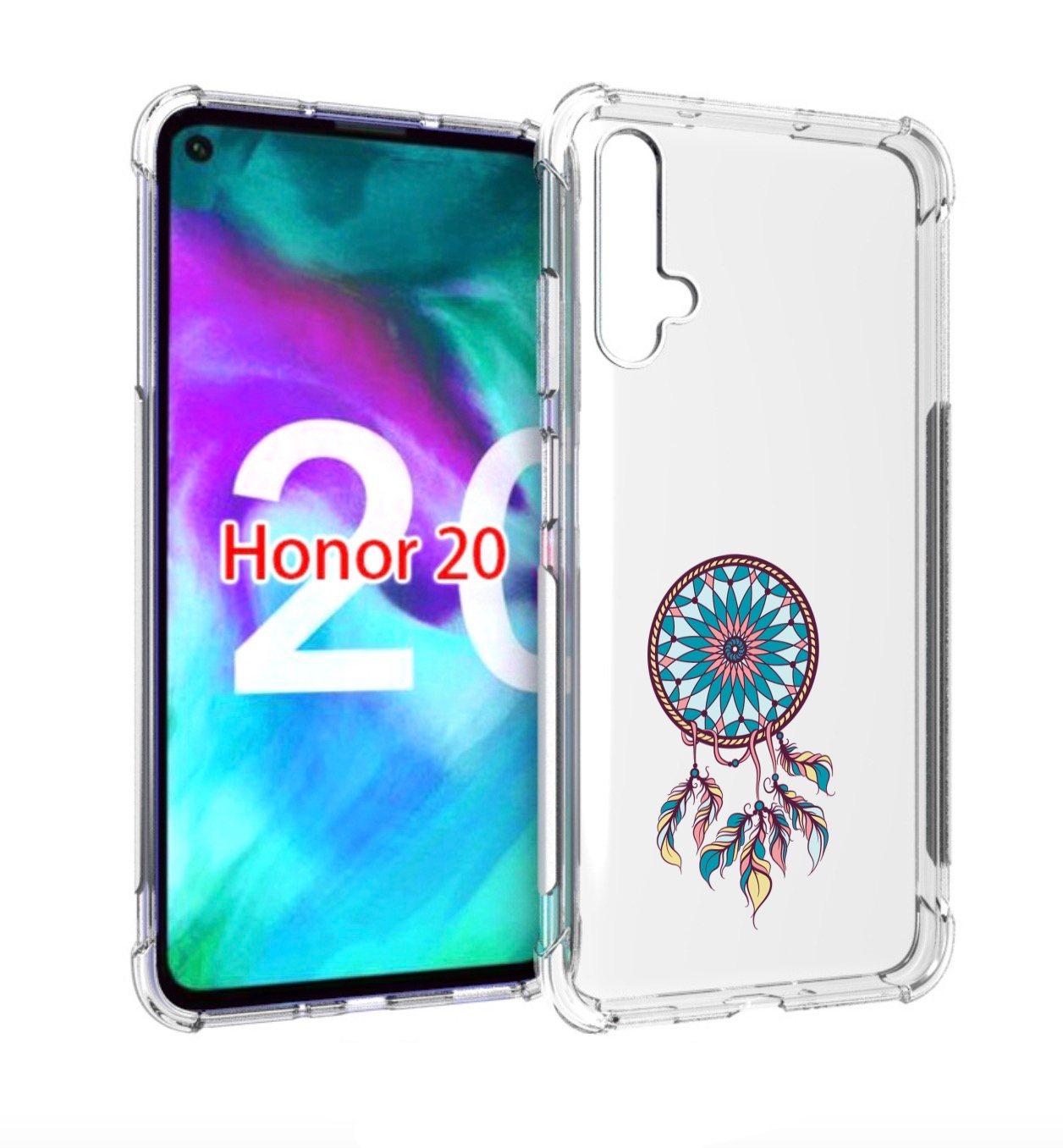 фото Чехол бампер mypads ловец снов синий для honor 20.