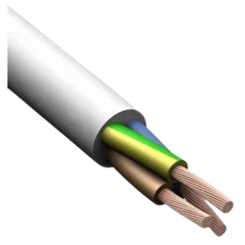 

Провод электрический ПВС 3x 2,5 20 метров белый медный бытовой