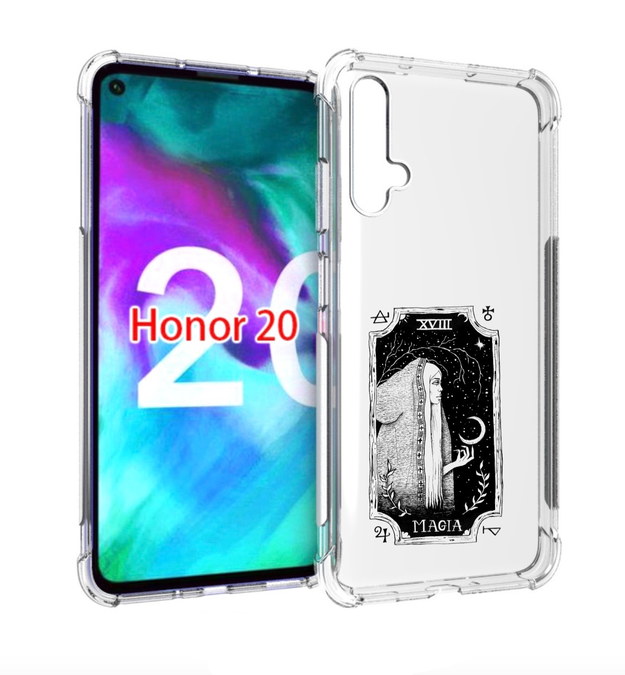 

Чехол бампер MyPads лунная магия для Honor 20., Прозрачный, Tocco