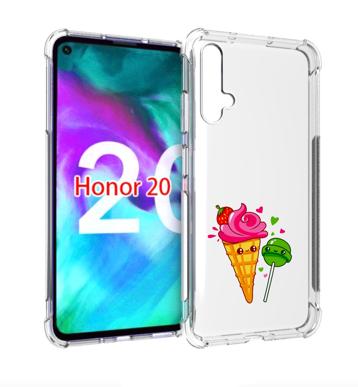 

Чехол бампер MyPads Вкусняшки для Honor 20., Прозрачный, Tocco