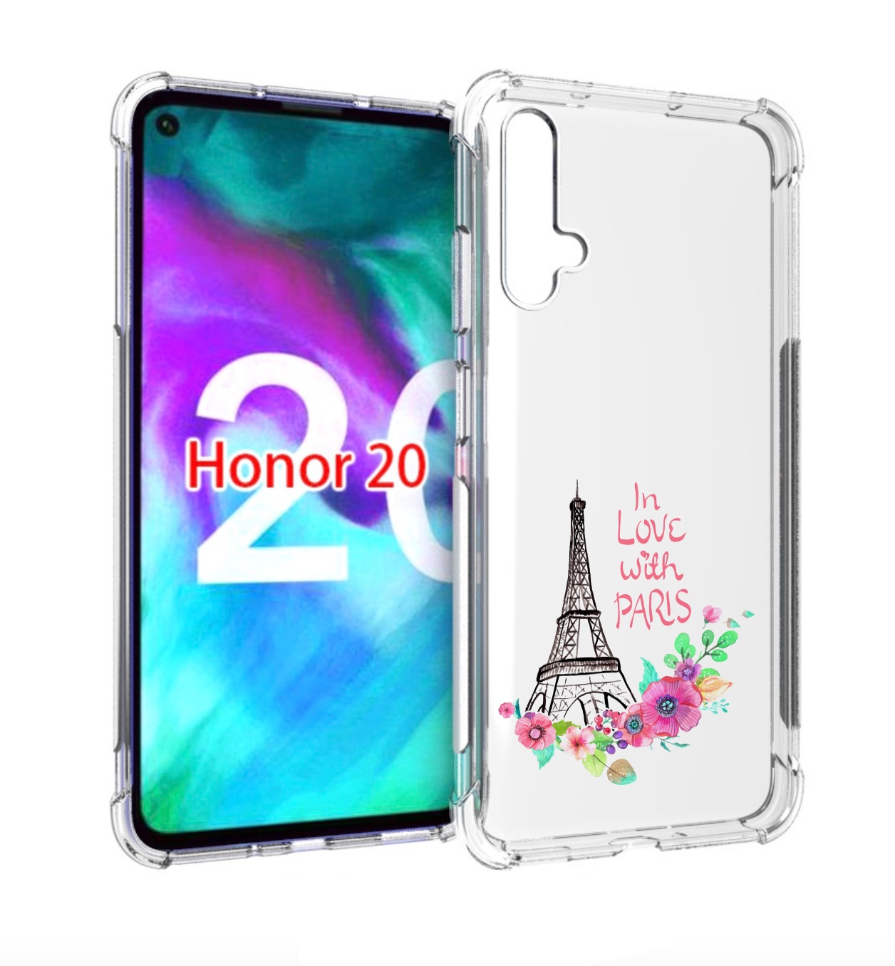 

Чехол бампер MyPads любимый париж для Honor 20., Прозрачный, Tocco