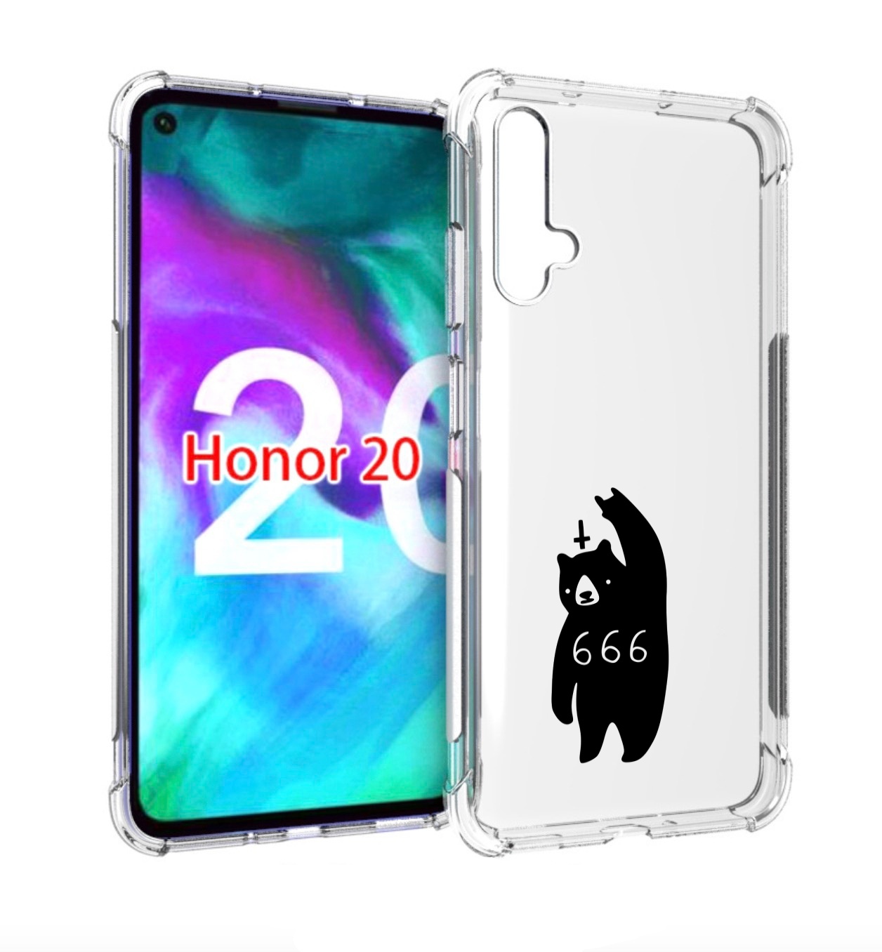 

Чехол бампер MyPads медведь 666 для Honor 20., Прозрачный, Tocco