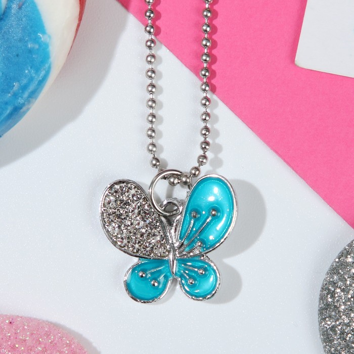 

Кулон Выбражулька бабочка мини, 45см, цвет МИКС в серебре, Серебристый