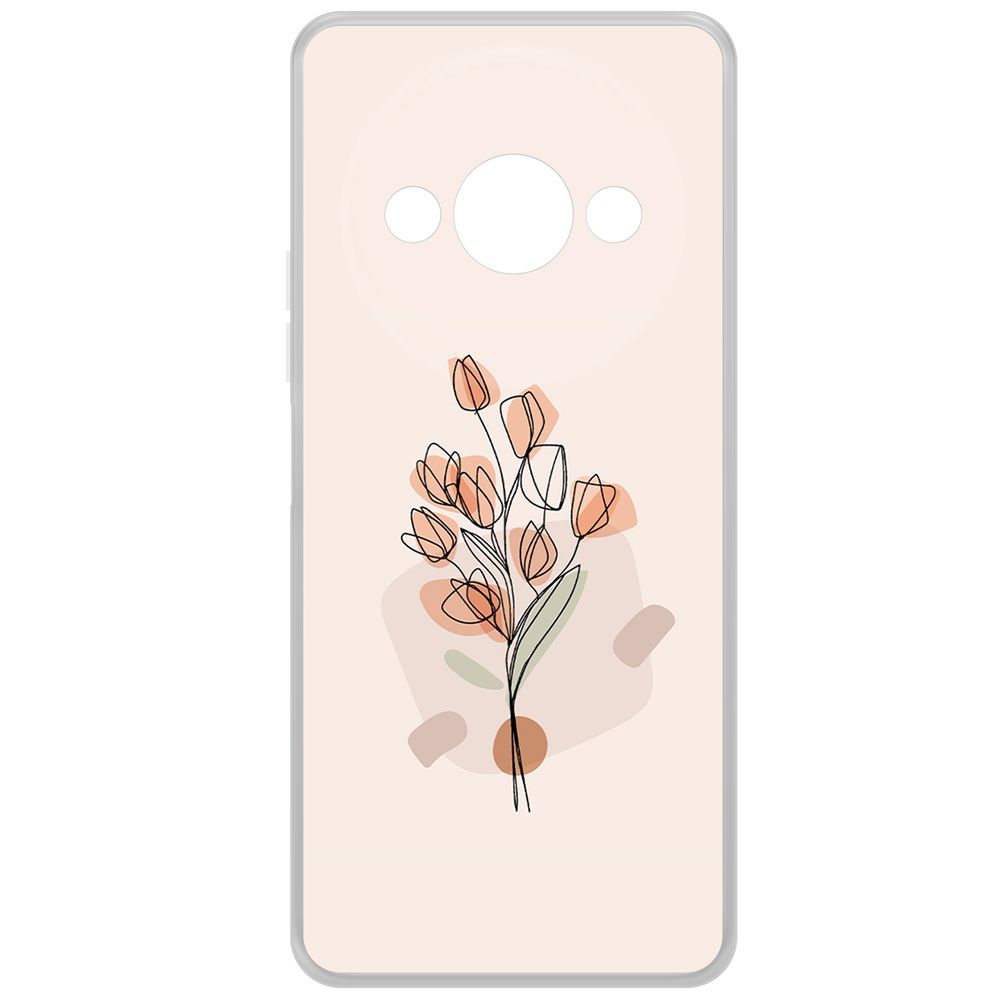 

Чехол-накладка Krutoff Clear Case Букет тюльпанов для Xiaomi Poco C61, Прозрачный