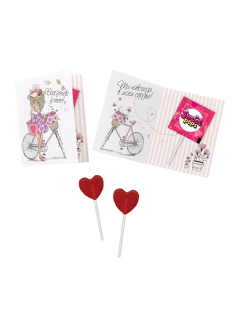 

Открытка с карамельным сердцем Sweet Pops 10 гр Упаковка 20 шт