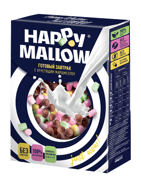 Сухие завтраки Happy Mallow с маршмеллоу 240 гр Упаковка 10 шт