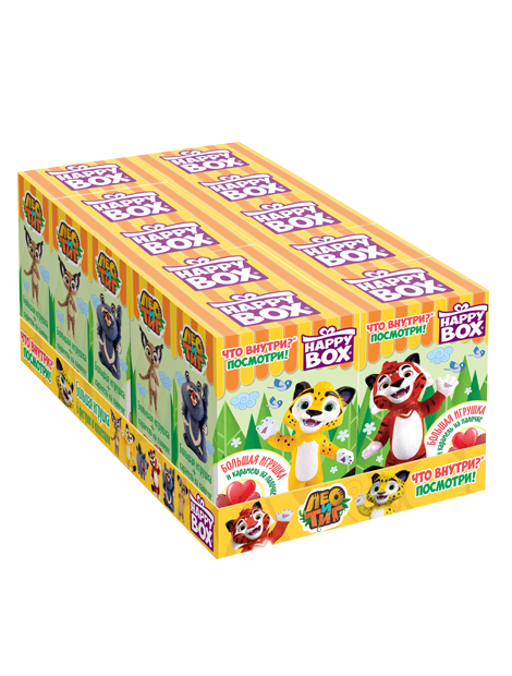 фото Карамель и фигурка happy box лео и тиг 30 гр упаковка 10 шт