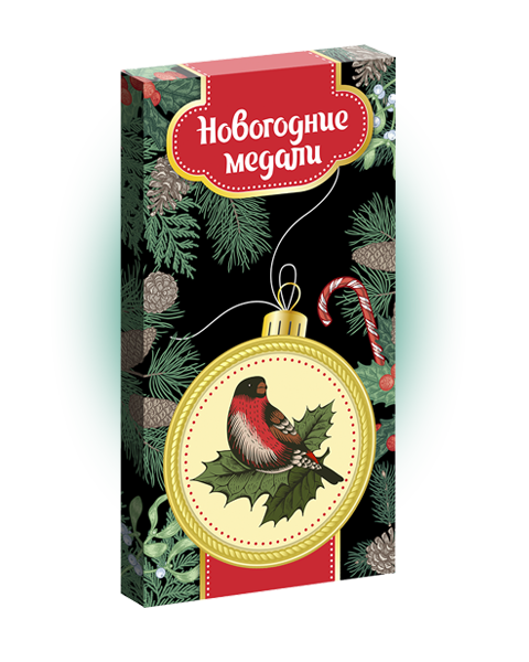 фото Кондитерские изделия сладкая сказка рождественские медали в коробке 42 гр упаковка 20 шт