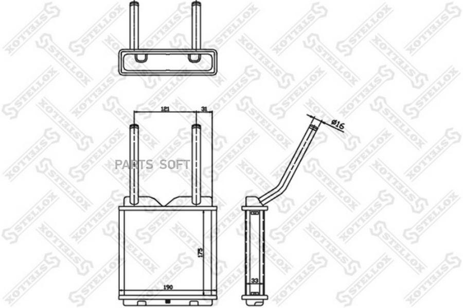 

STELLOX Радиатор печки STELLOX 1035010sx