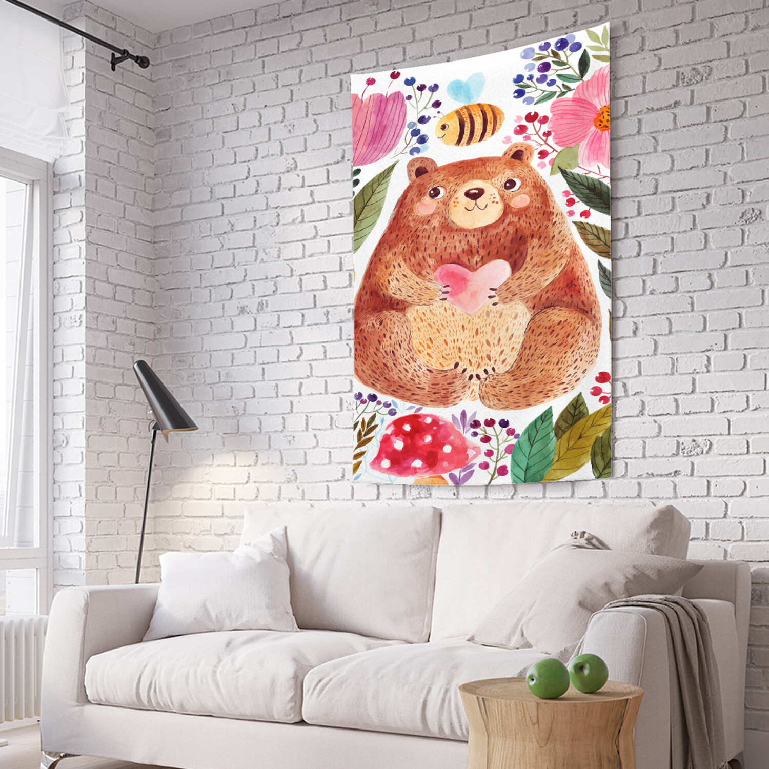 

Вертикальное фотопанно на стену JoyArty Добрый медведь в цветах 150x200 см, Добрый медведь в цветах