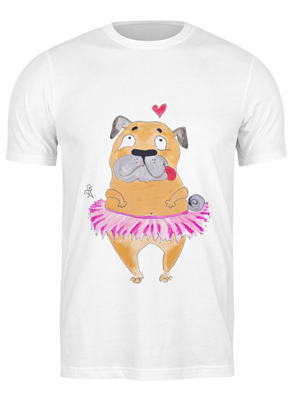 

Футболка мужская Printio Мопс в юбке белая 2XL, Белый, Мопс в юбке