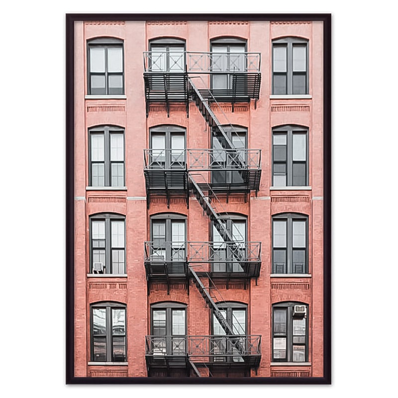 

Постер в рамке Красный дом с лестницей 50х70 см, Дом Корлеоне