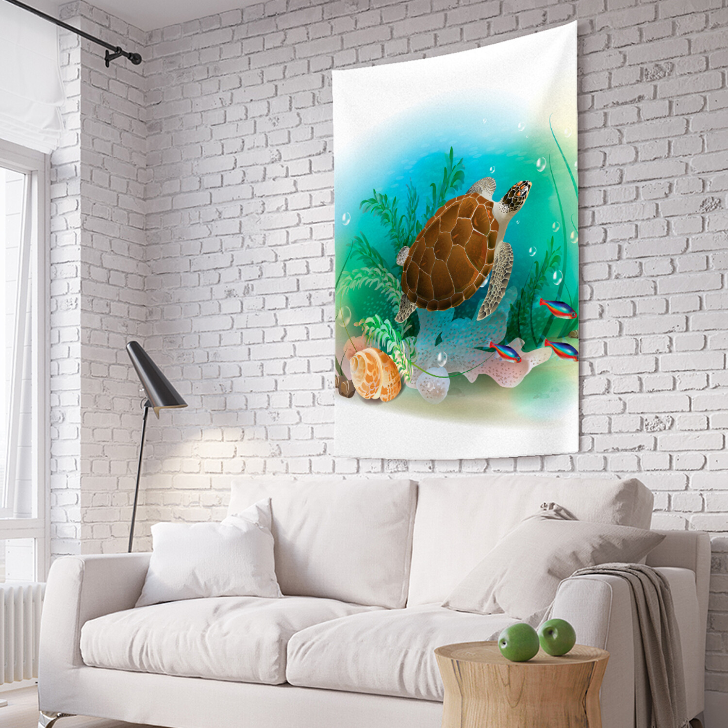 

Вертикальное фотопанно на стену JoyArty Черепаха на дне 150x200 см, Черепаха на дне