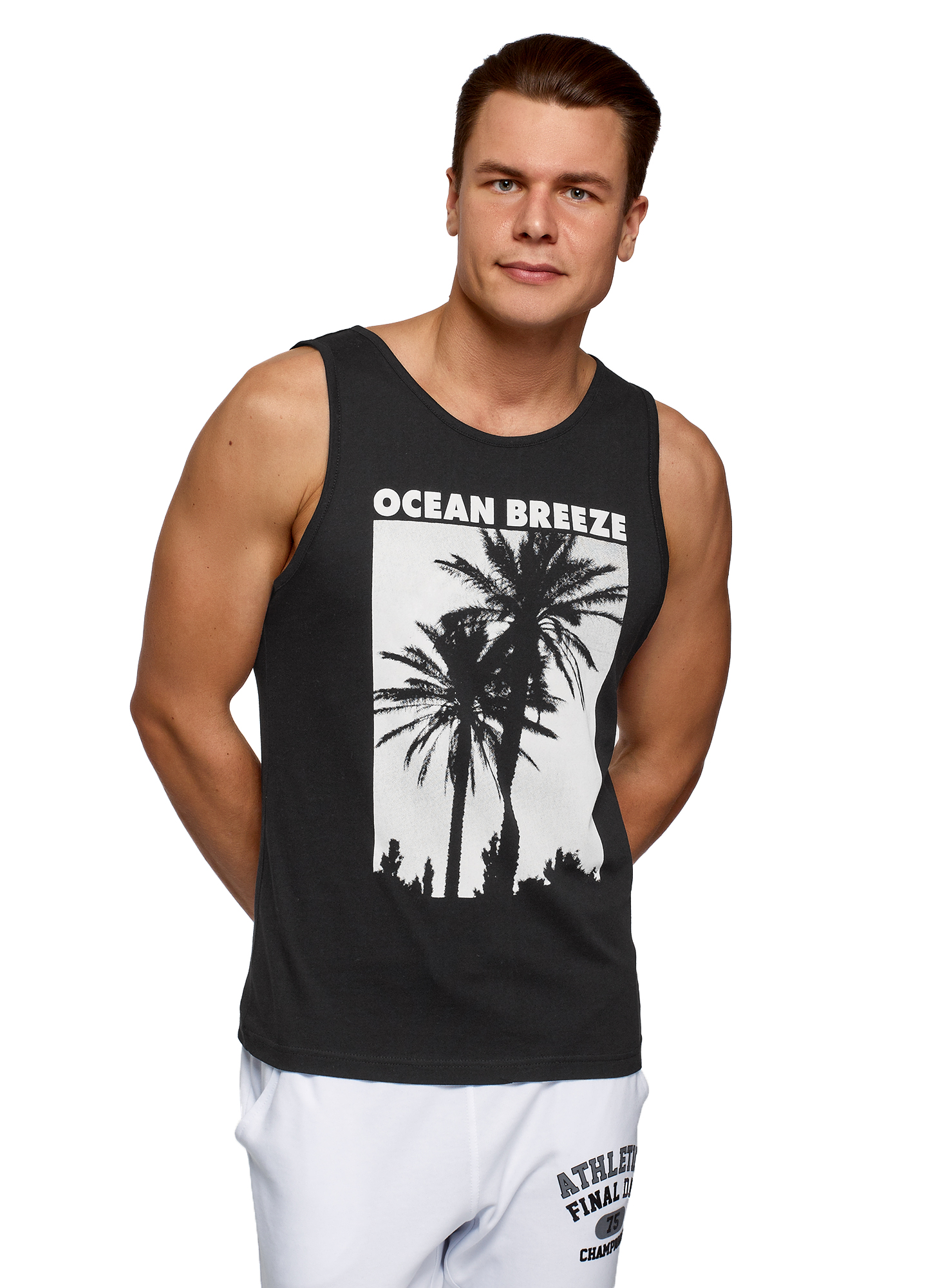 

Майка мужская oodji 5L700003I-5 черная XS, 5L700003I-5