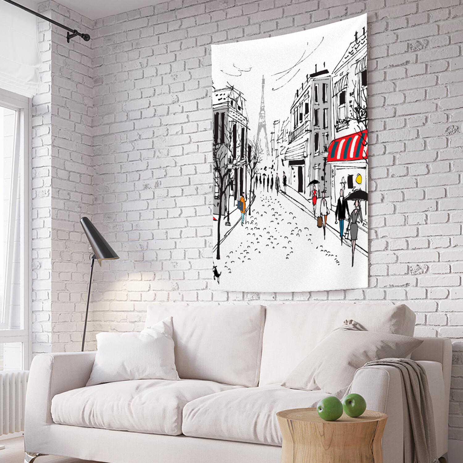 

Вертикальное фотопанно на стену JoyArty Дождливый париж 150x200 см, Дождливый париж