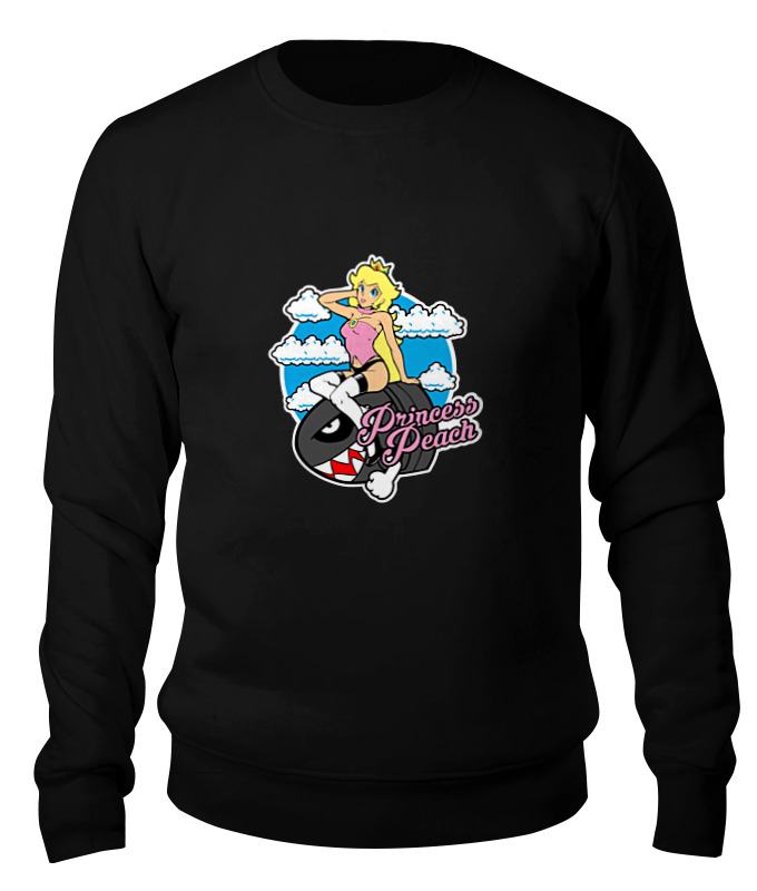 

Свитшот унисекс Printio Princess peach (mario) черный XL, Princess peach (mario)