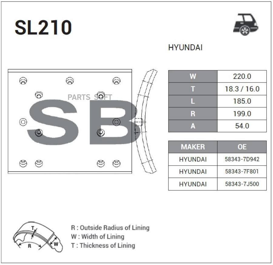 

Накладки торм.барабанные Hi-Q R1 CAM HYUNDAI 25t CARGO (L01117)