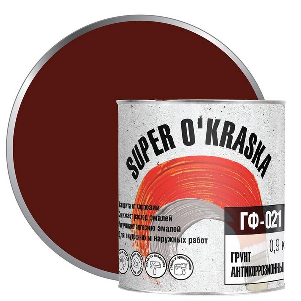 Грунт Super Okraska ГФ-021 красно-коричневый 1,9кг