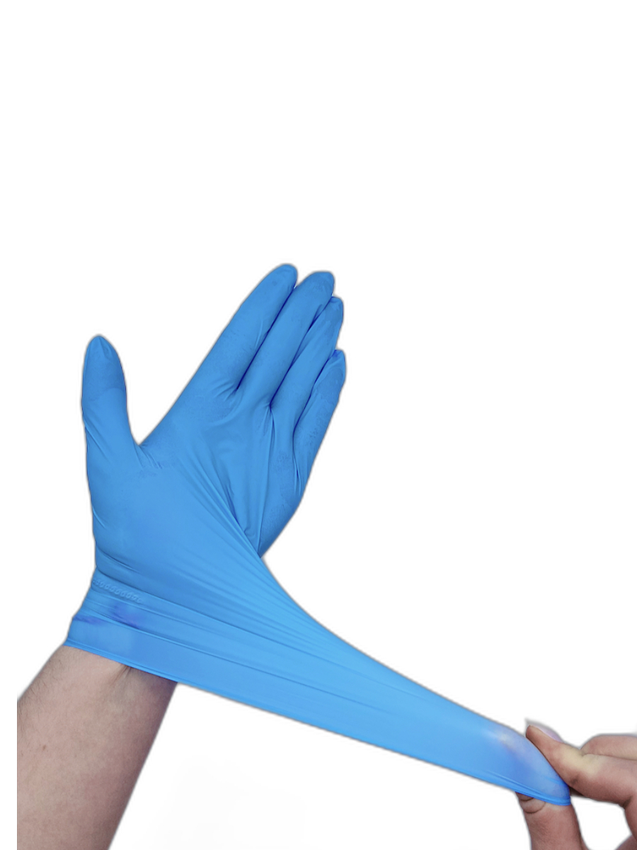Нитриловые перчатки медицинские MED Protect, размер M, голубые, 100 шт (50 пар)