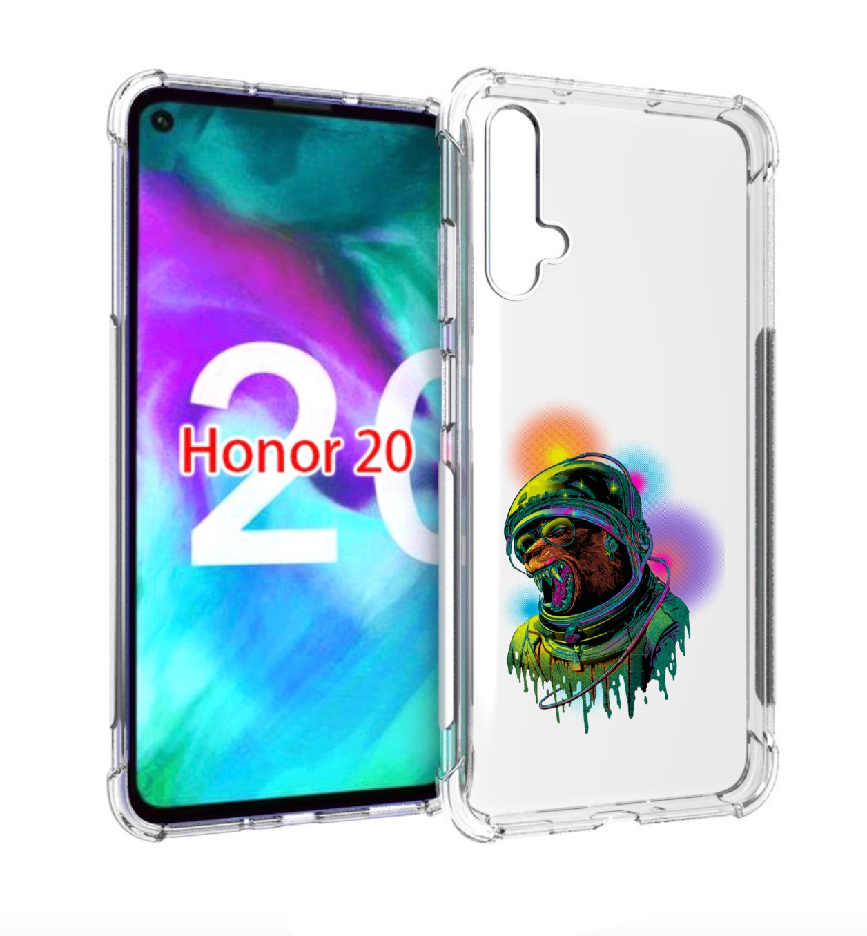 

Чехол бампер MyPads медведь космонавт для Honor 20., Прозрачный, Tocco